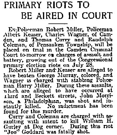 Philadelphia Inquirer January 25, 1903 — Primary Riots to Be Aired in Court
