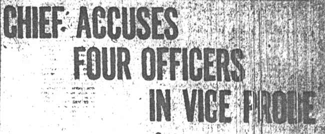 Chief Accuses Four Officers in Vice Probe — Camden Post-Telegram, January 4, 1922, clipping 1