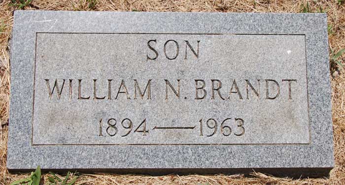 Harleigh Cemetery — William N. Brandt headstone