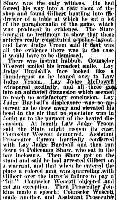 Lively Trials of Policy Cases (continued) — Camden Daily Telegram, January 24, 1896