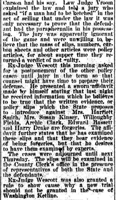 Lively Trials of Policy Cases (continued) — Camden Daily Telegram, January 24, 1896
