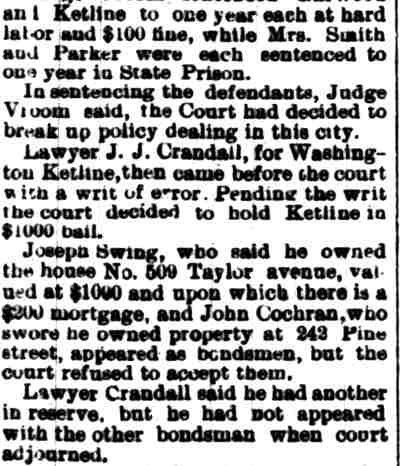 Policy Sentencing - Camden Post, May 24, 1895