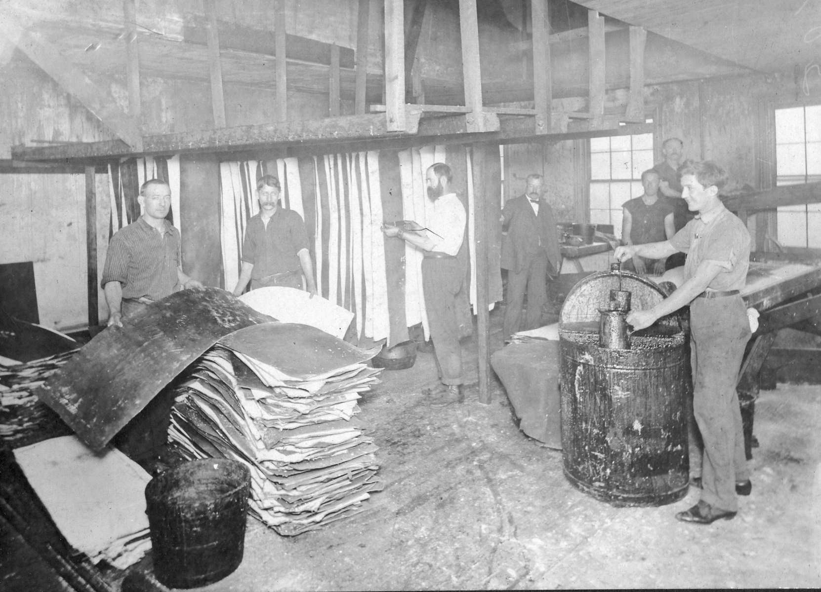 Frederick Himmelein Jr. at work — undated photo, probably taken at his Philadelphia facility