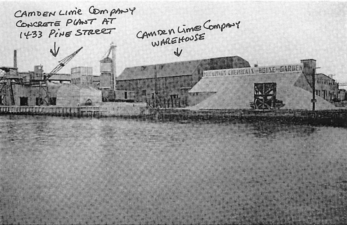Camden Lime Company as seen from the North Bank of the Cooper River, circa 1924