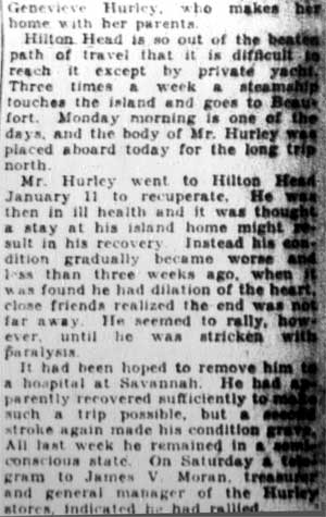William L. Hurley Dies, Camden Courier-Post, April 23, 1928, page 2