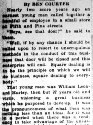 William L. Hurley obituary, Camden Courier-Post April 23, 1928 — page 1