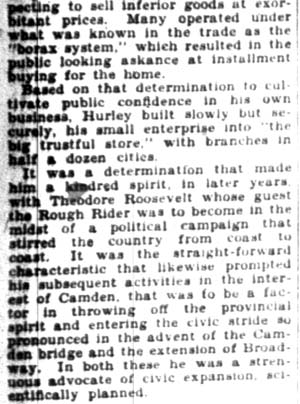 William L. Hurley obituary, Camden Courier-Post April 23, 1928 — page 2