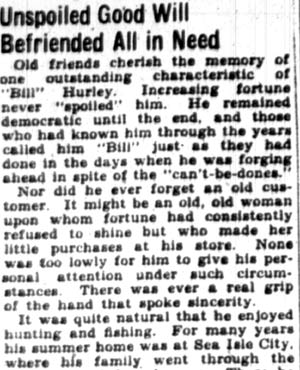 William L. Hurley obituary, Camden Courier-Post April 23, 1928 — page 23