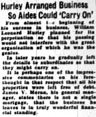 Hurley Arranged Business So Aides Could Carry On, April 23, 1928