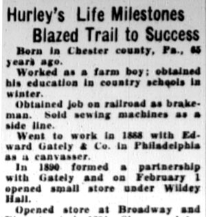 Hurley's Life Milestones Blazed Trail to Success, April 23, 1928, page 1