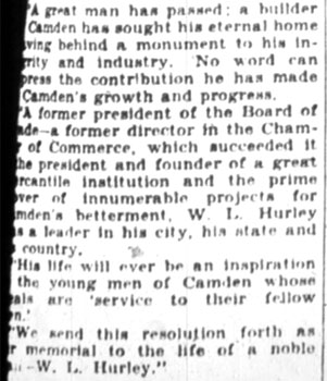 Hurley Funeral Is Thursday at Collingswood, April 24, 1928, page 4