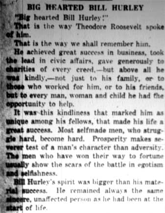 Big Hearted Bill Hurley editorial, April 24, 1928, page 1