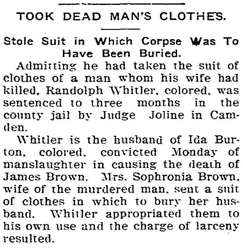 Philadelphia Inquirer, January 19, 1905 — Ida Burton