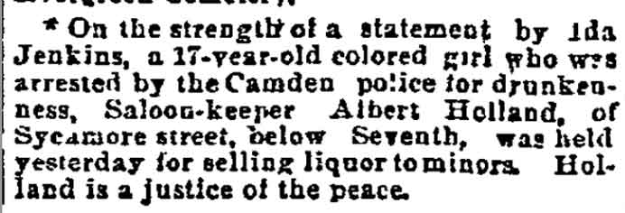Philadelphia Inquirer, November 6, 1891 — Ida Burton
