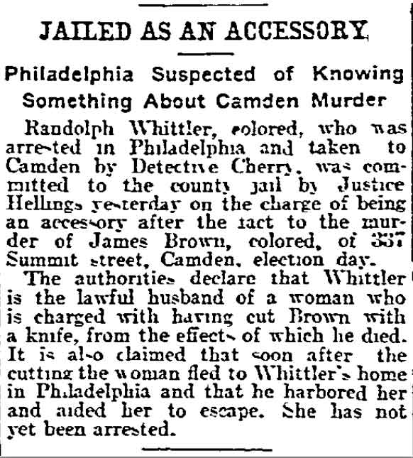 Philadelphia Inquirer, November 13, 1904 — Ida Burton