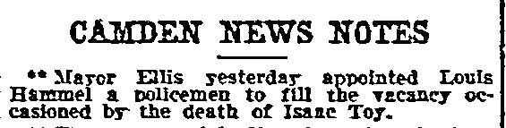 Philadelphia Inquirer, January 4, 1907 — Camden News Notes
