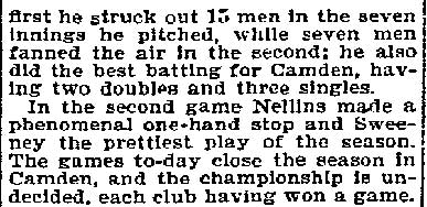 Philadelphia Inquirer, September 27, 1896 — Two Hot Ball Games (continued)