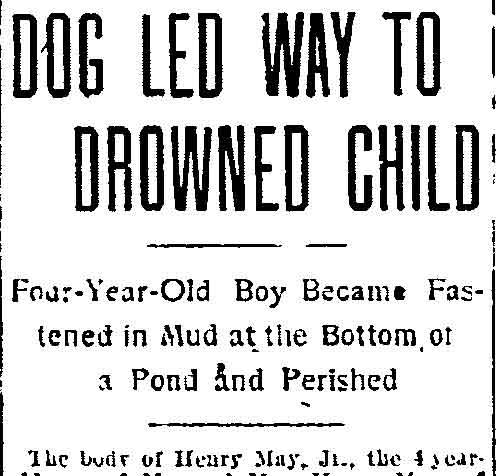 Philadelphia Inquirer, November 11, 1901 — Dog Led Way to Drowned Child
