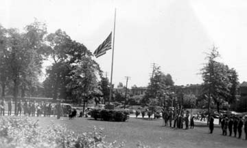 View of flagpole from Dudley Street, July 4, 1941