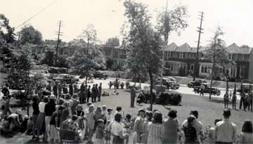 View of flagpole from an Acres balcony, July 4, 1941
