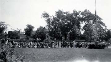 Waiting for the parade to begin on Beideman Avenue, July 4, 1941