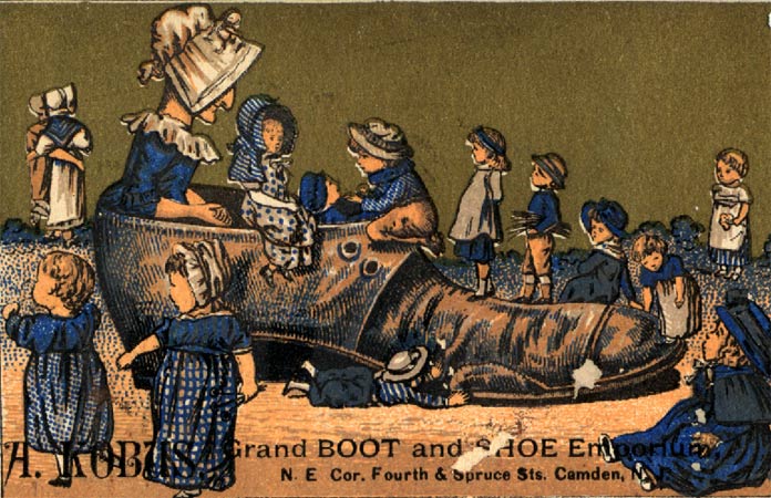 Trade card for Anthony Kobus Grand Boot and Shoe Emporium