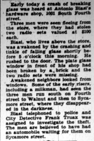 Antonio Biasi, Camden Courier-Post, January 27, 1928