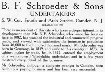 B.F. Schroeder business advertisement, 1915