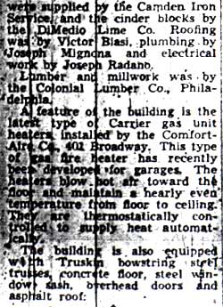 Camden Courier-Post, January 2, 1940 — Garage Supplants Antiquated Houses, page 3