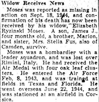 Camden City Flier Now Listed Killed — Camden Courier-Post, July 16, 1945, part 2