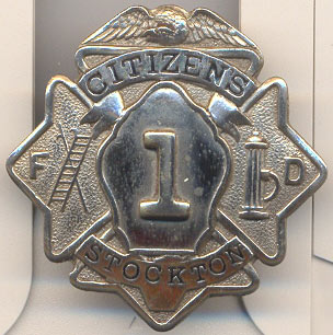Frank J. Hartmann Sr.'s hat badge from the Citizens Fire Company