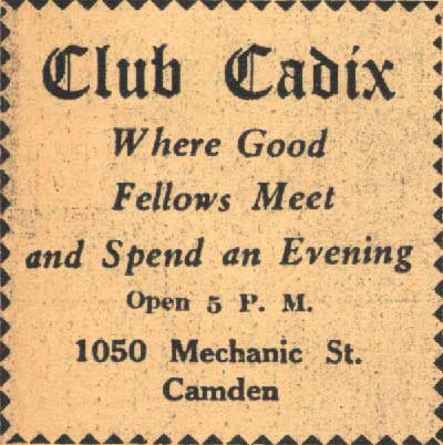 Club Cadix advertisement, The Argus, February 14, 1952, 'Where Good Fellows Meet'
