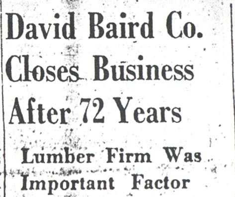 Camden Courier-Post, June 7, 1950 — Closing of the David Baird Company