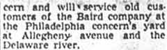 Closing of the David Baird Company (continued)