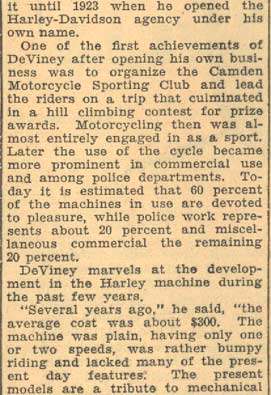 Motorcycle Agent Long Known Here, continued — Camden Courier-Post, May 3, 1934