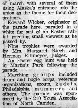 Camden Courier-Post, March 23, 1959 — North Camden Easter parade