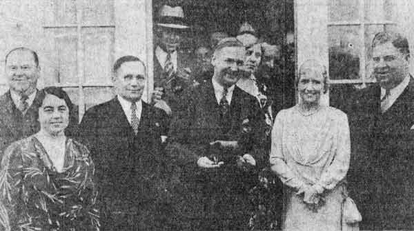 A. Harry Moore with Camden County Democratic leaders at Bellmawr, October 1931