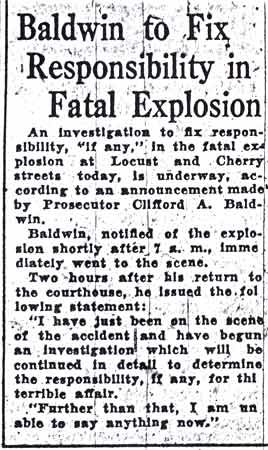 Scene outside the Public Service gas plant following the March 9, 1932 explosion