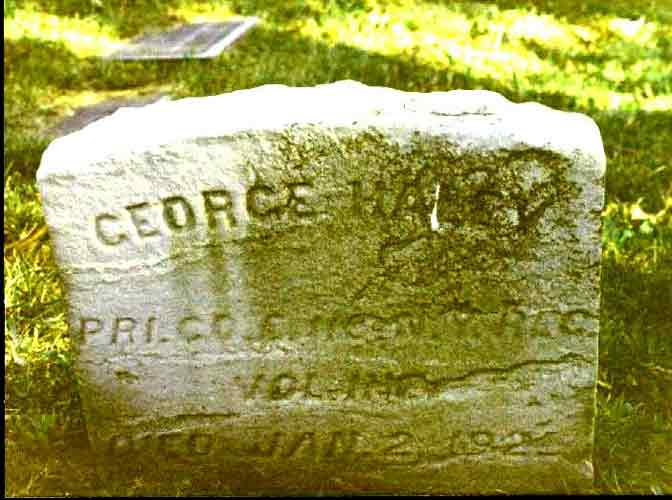 Headstone of George Haley at Evergreen Cemetery