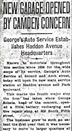 New Garage Opened by Camden Concern article, October 1936