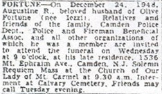 Augustine R. Fortune death notice