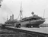 USS DeKalb taking U.S. Marines aboard, Philadelphia Navy Yard, 12 June 1917