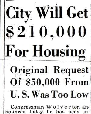 City Will Get $210,000 For Housing — Camden Courier-Post, February 15, 1950