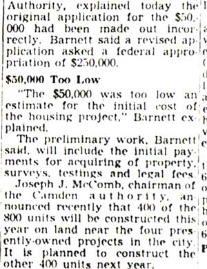 City Will Get $210,000 For Housing (continued) — Camden Courier-Post, February 15, 1950