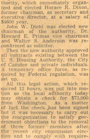 Housing Unit Reorganizes — article continuation (column 2)