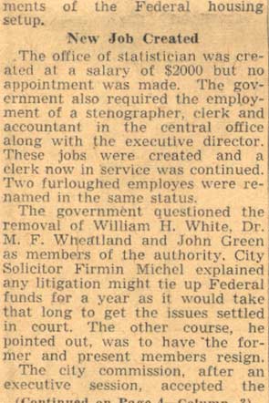 Housing Unit Reorganizes — article continuation (column 3)