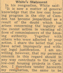 Housing Unit Reorganizes — article continuation (column 7)