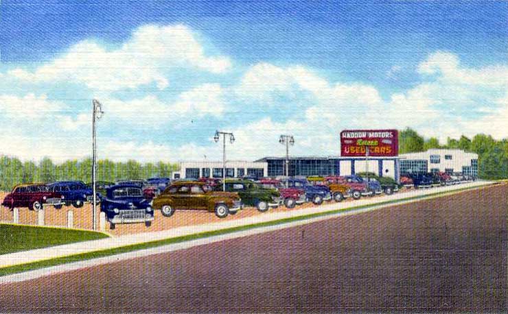 Haddon Motors postcard, circa 1950