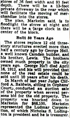 Holl Block Going, New Stores to Rise, Camden Courier-Post March 4 1942, part 3