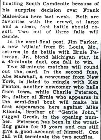 Montana vs. Hefner preview article continued, Camden Courier-Post, March 5, 1936